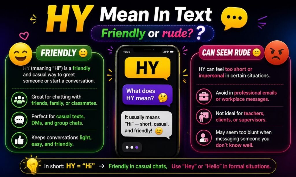 HY Mean in Text Friendly Or Rude