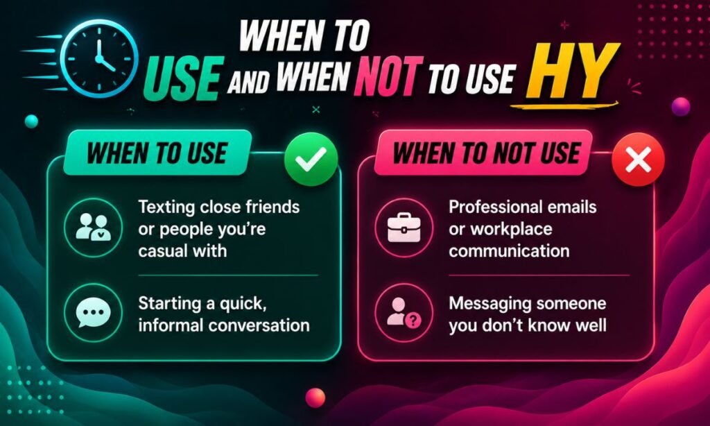 When to use or not use is HY