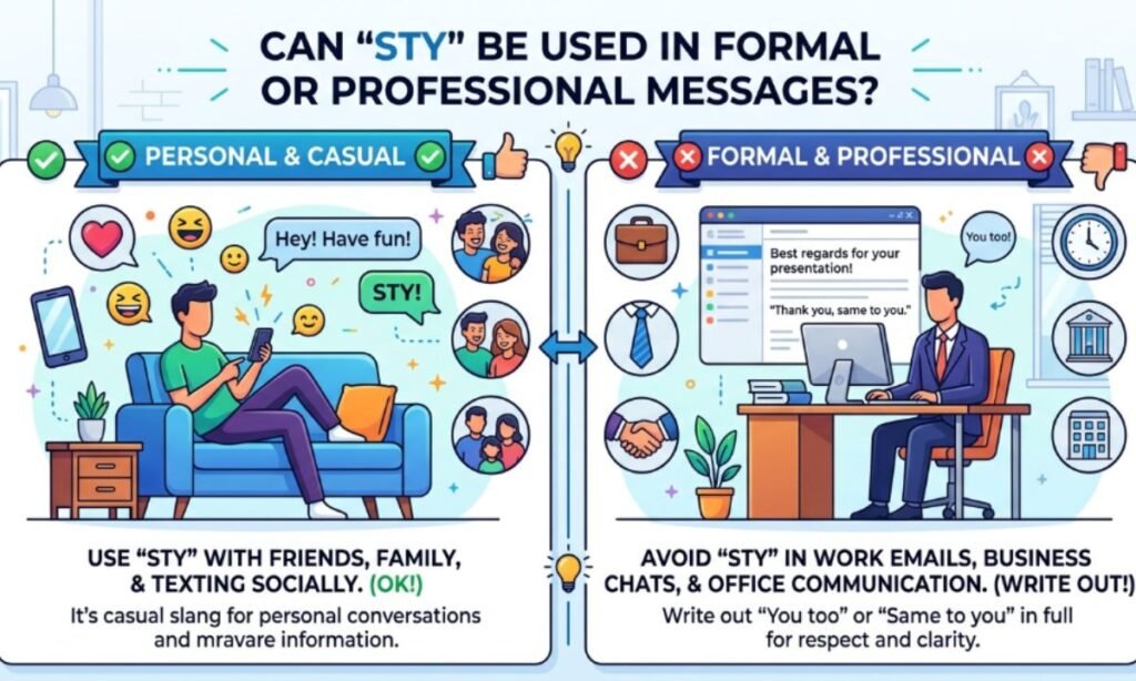 Can STY Be Used in Formal or Professional Messages
