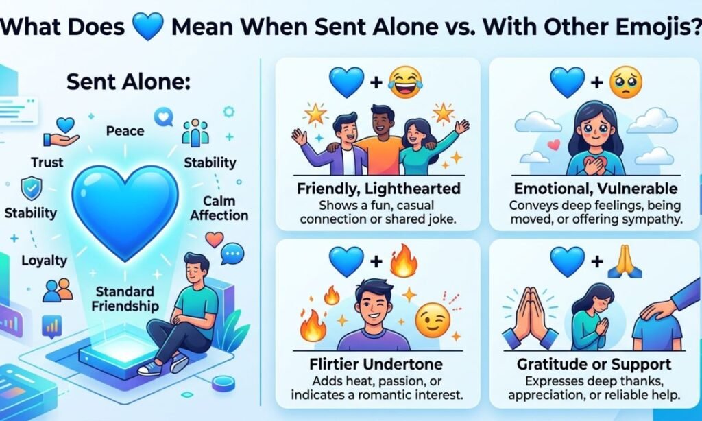 What Does 💙 Mean When Sent Alone vs. With Other Emojis