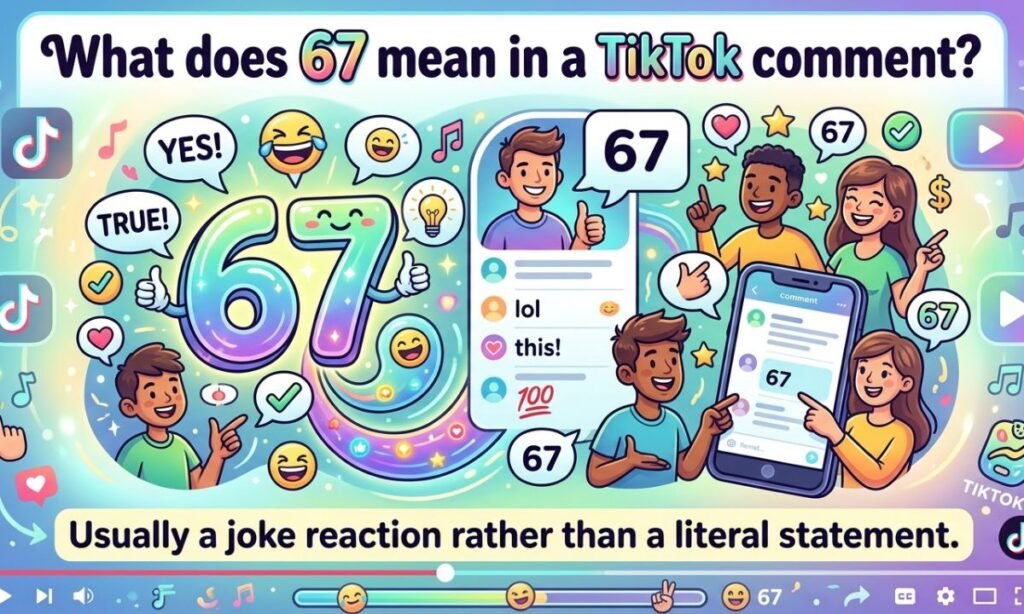 What does 67 mean in a TikTok comment